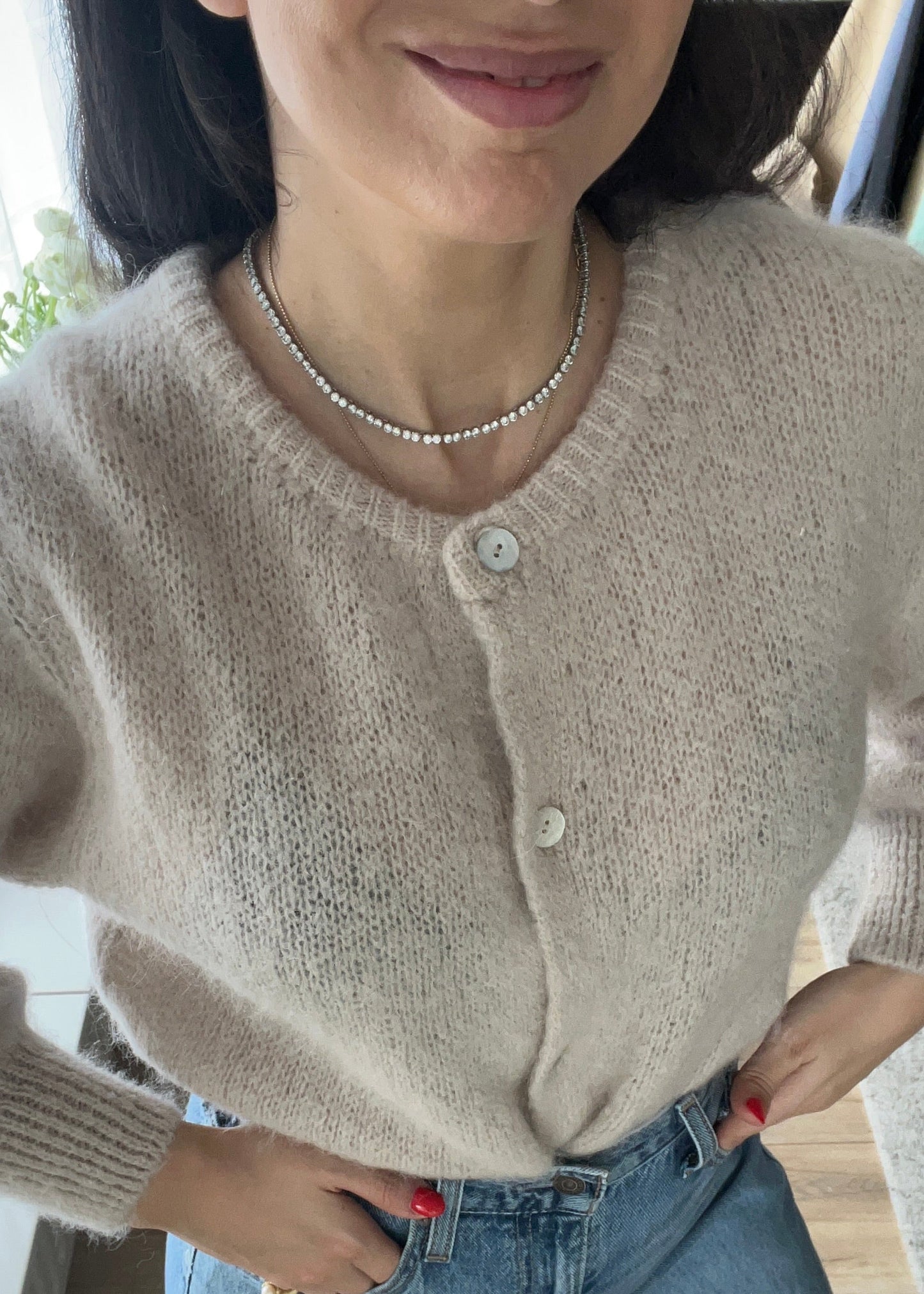 Sunday Mohair Knit Cardigan - Vanilla
