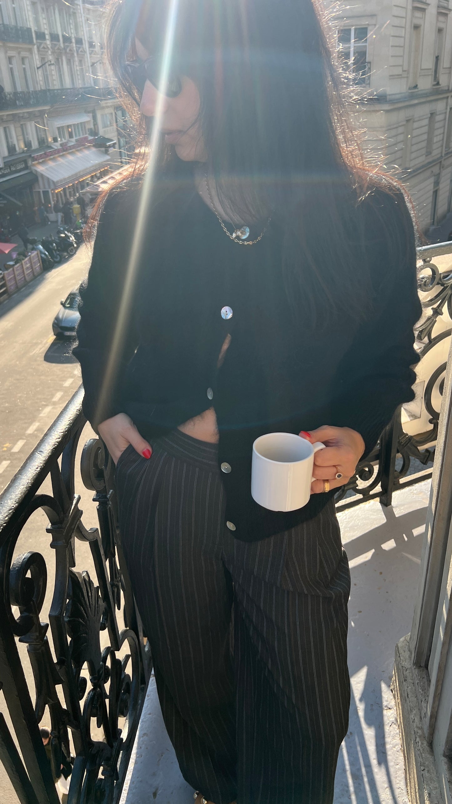 Sunday Mohair Knit Cardigan - Noir