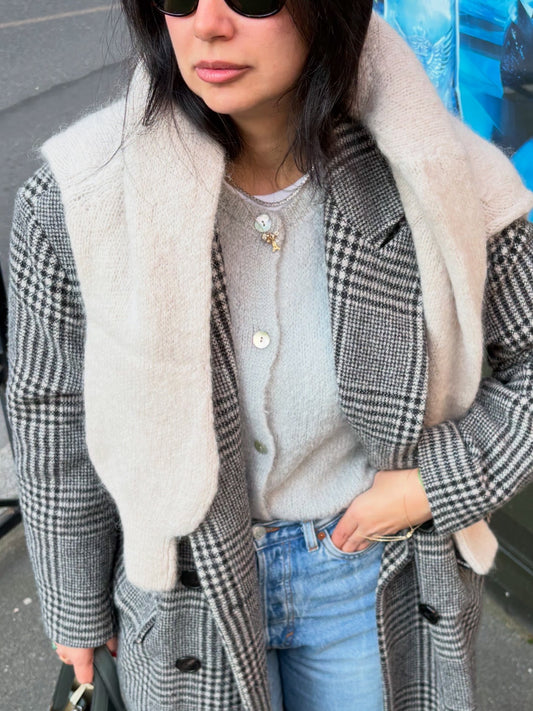 Sunday Mohair Knit Cardigan - Rainy Day