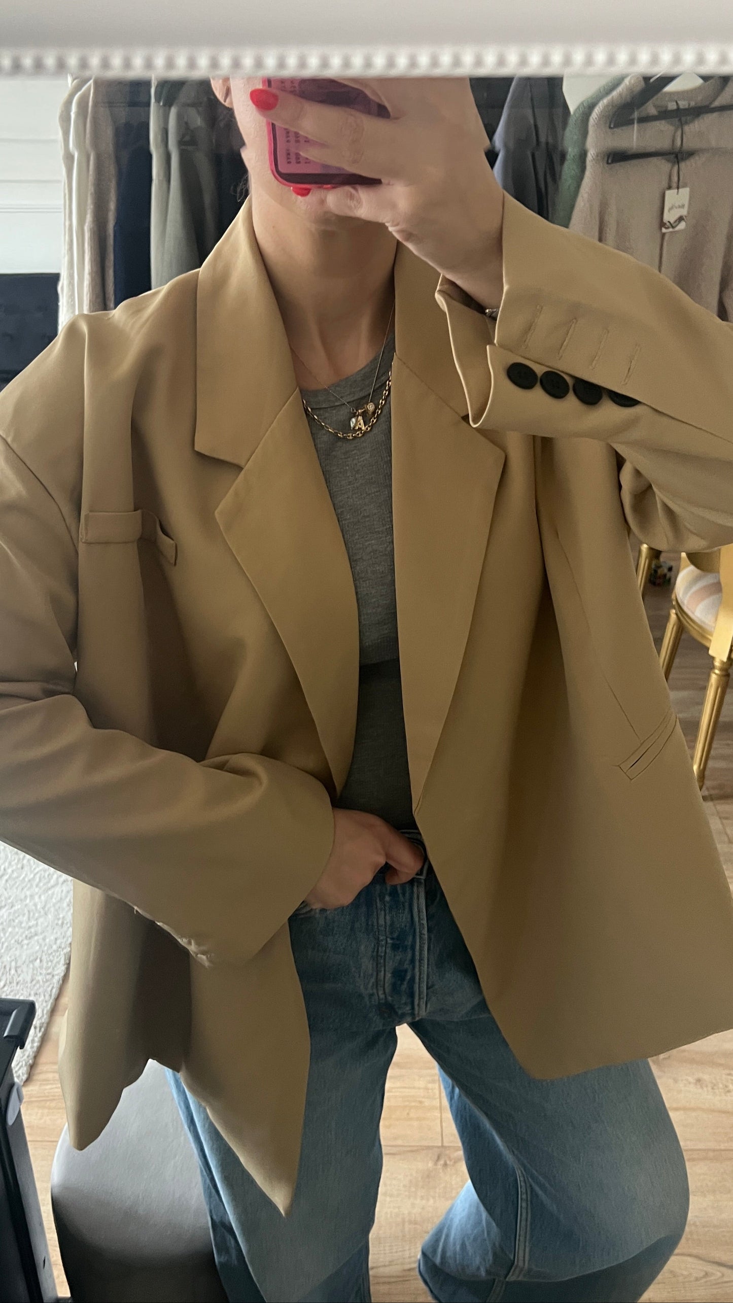 Lucia Boxy Wrap Blazer - Latte PRE-ORDER