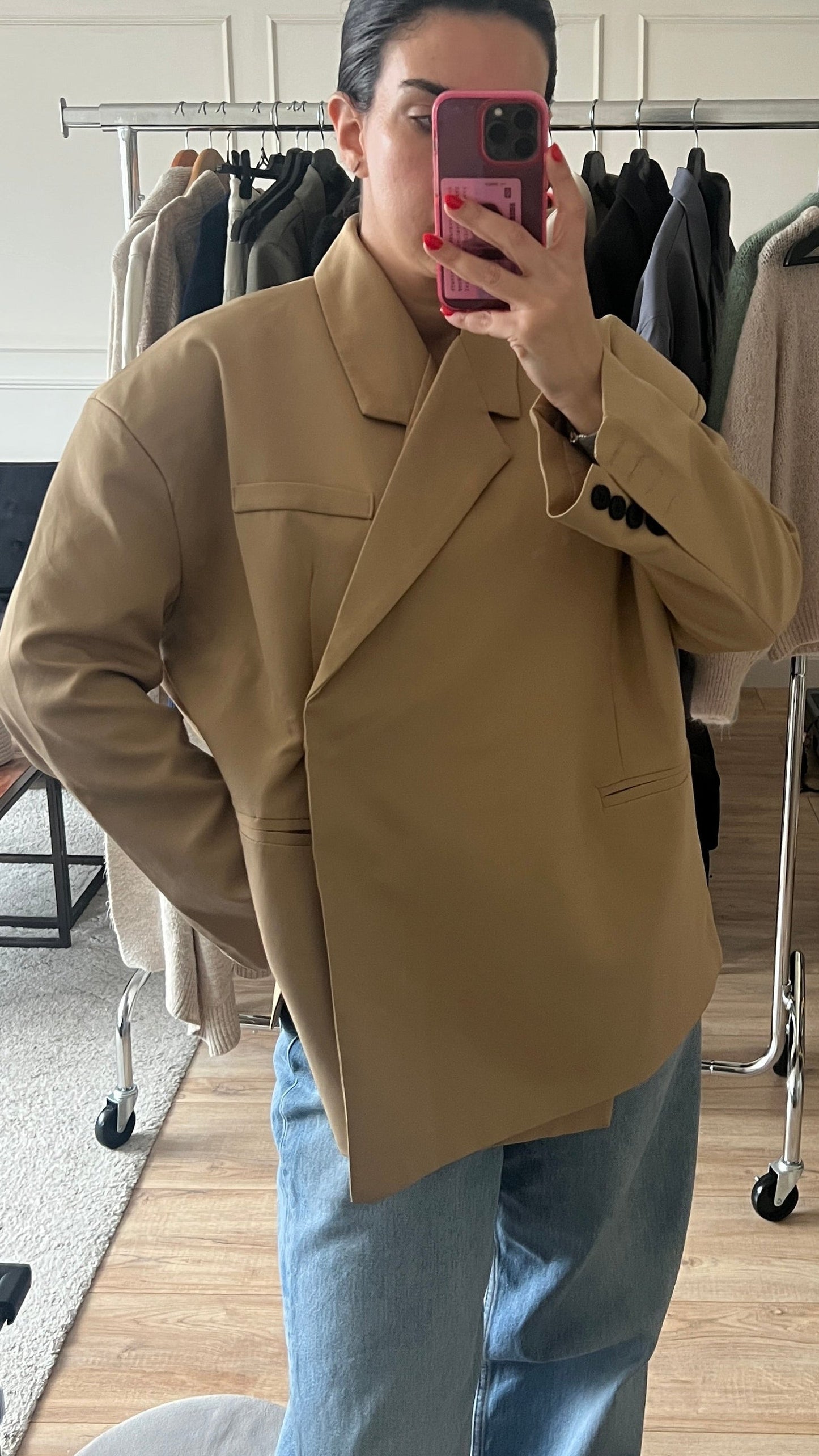 Lucia Boxy Wrap Blazer - Latte PRE-ORDER