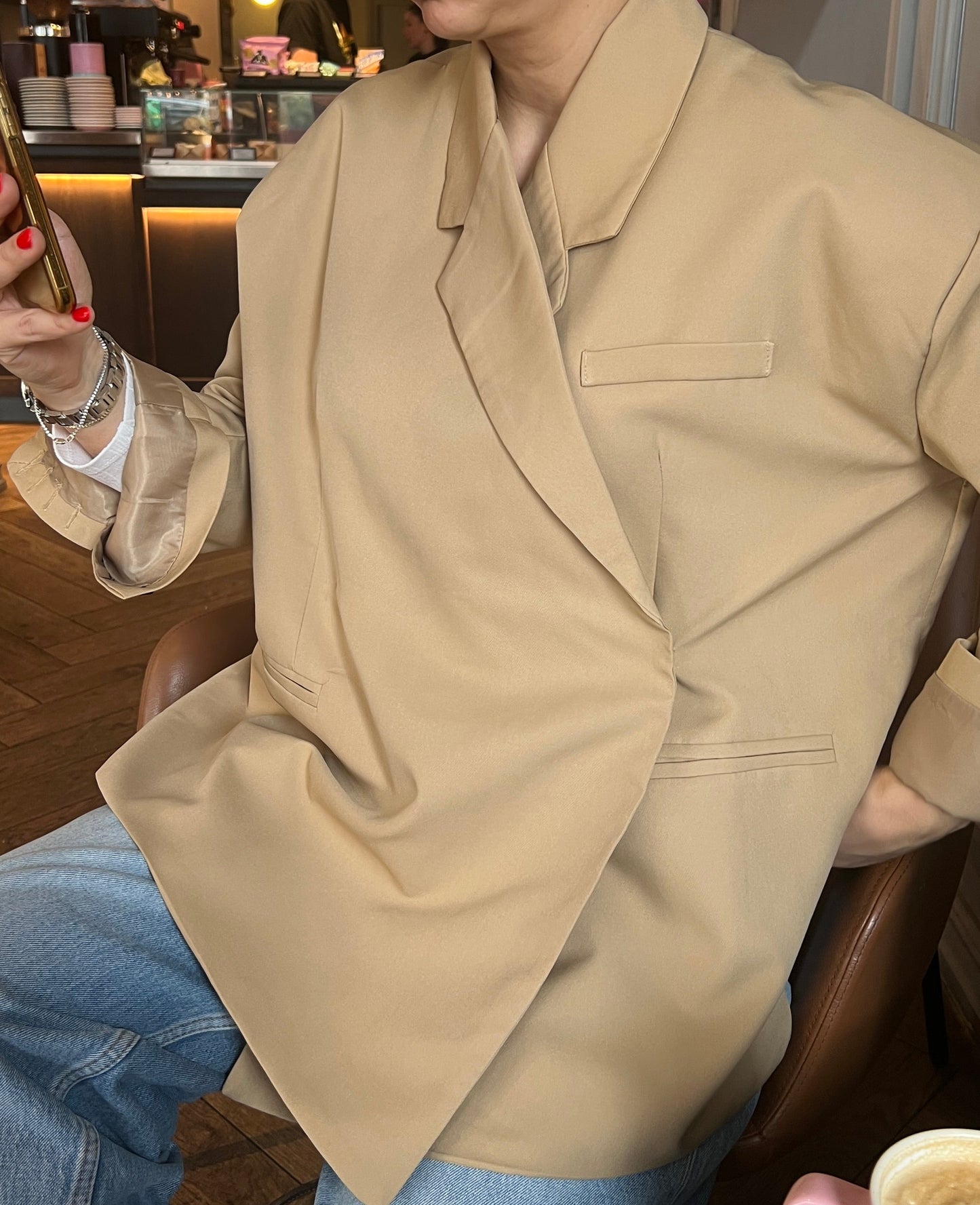 Lucia Boxy Wrap Blazer - Latte PRE-ORDER
