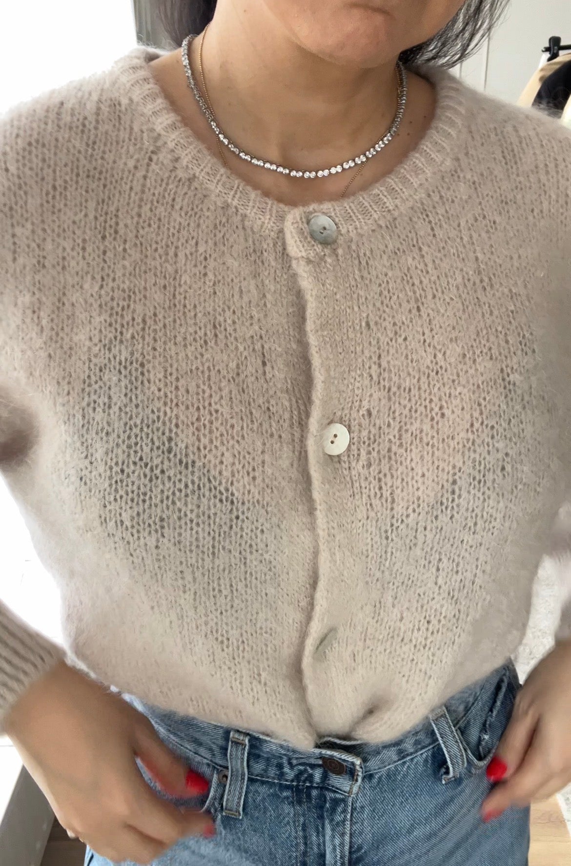 Sunday Mohair Knit Cardigan - Vanilla