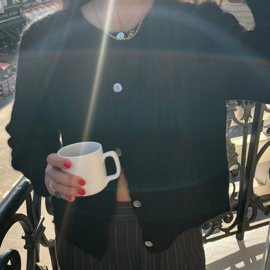 Sunday Mohair Knit Cardigan - Noir