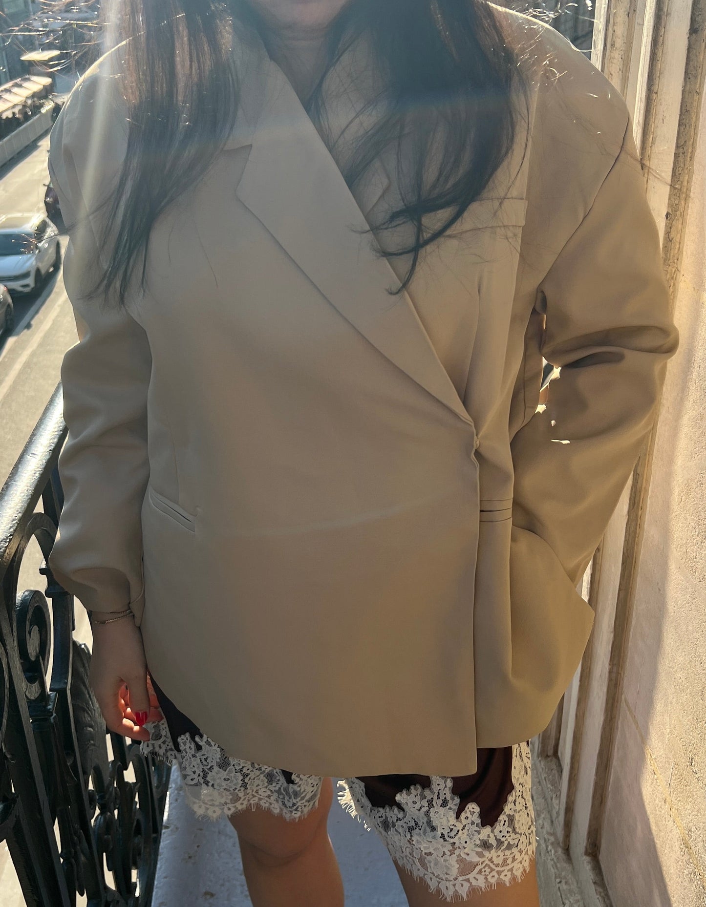 Lucia Boxy Wrap Blazer - Latte PRE-ORDER